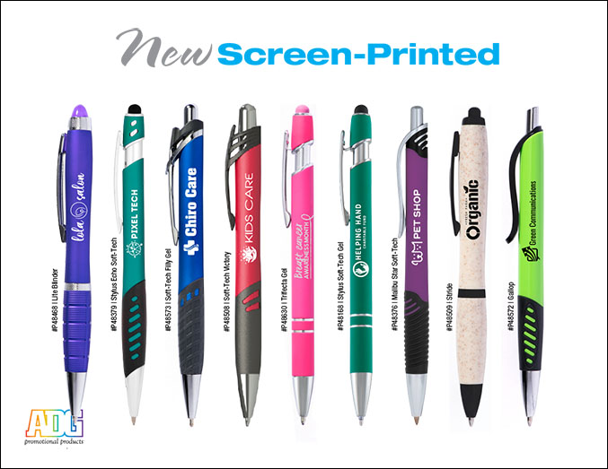 New Screen Printed Writing Instruments